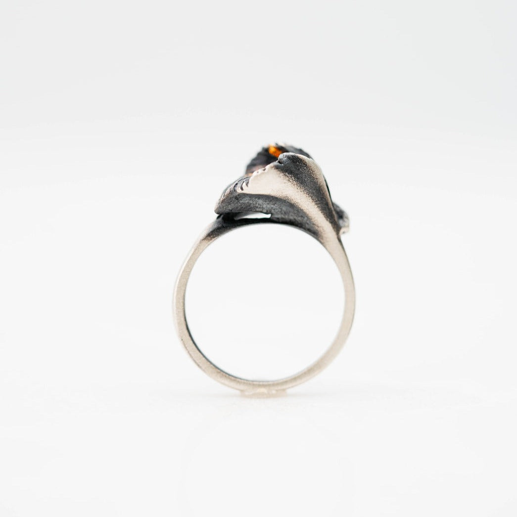 Black & Gold Flower Ring
