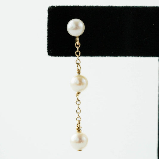 3 Pearl Drop Earrings