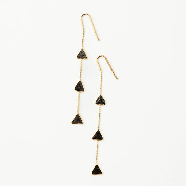 Yellow Gold Diamond Slice Drops