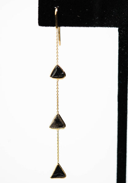 Yellow Gold Diamond Slice Drops