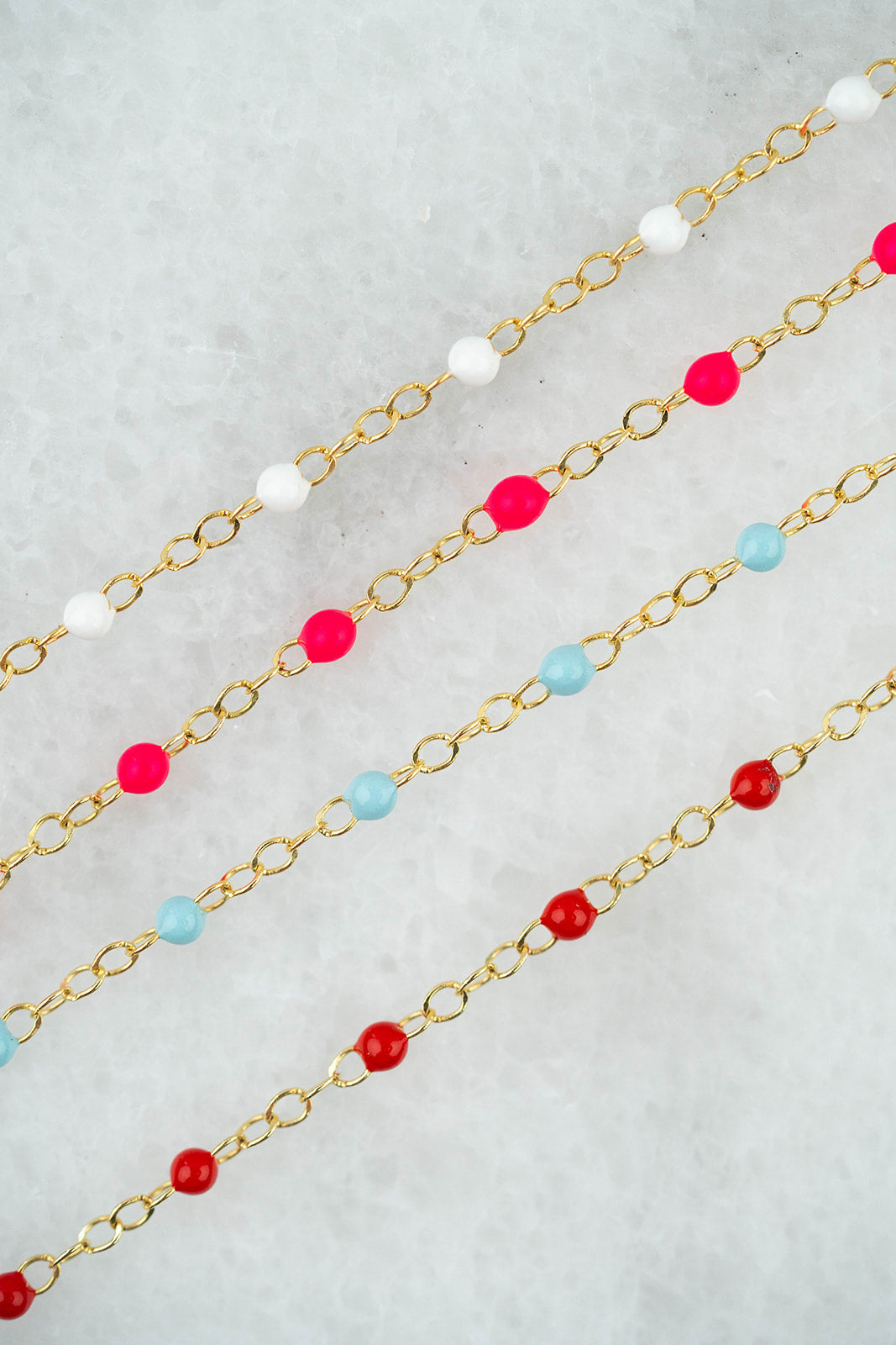 Enamel Bead Chain Anklet