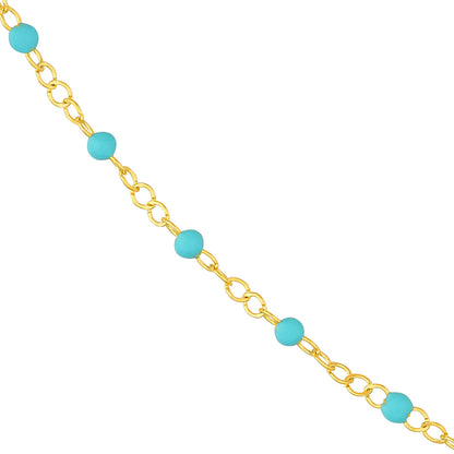 Enamel Bead Chain Anklet