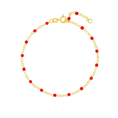 Enamel Bead Chain Anklet